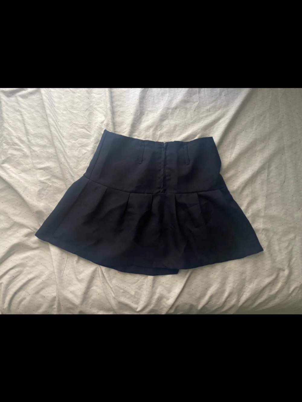 Navy High-Waist Pleated Mini Skirt